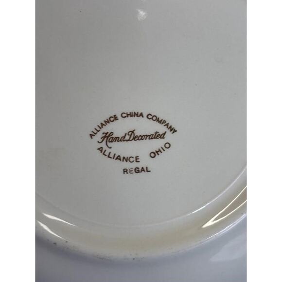Alliance China Co. Regal Hand Decorated China Set - Platinum Rim -Chip on Saucer - Picture 16 of 16